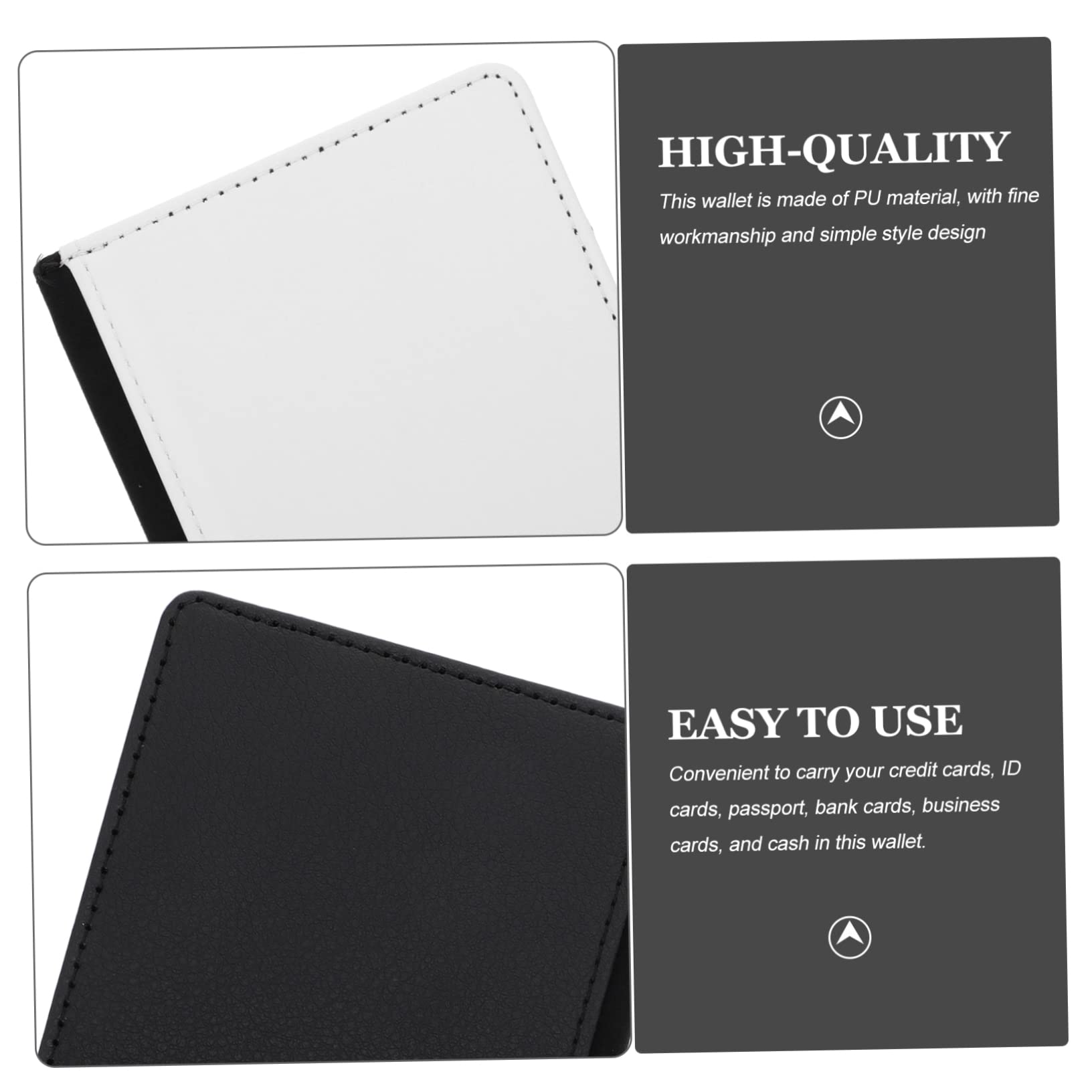 IMIKEYA Porta Documenti da Viaggio in Pelle Pu Nero Set 3 Pezzi Design Pratico e Custodia Elegante per Organizzazione Sicura di Passaporti