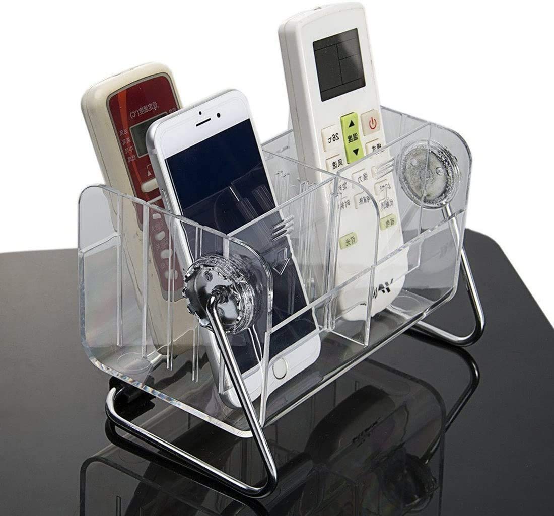 RABBONIX Multipurpose Acrylic Remote Control Holder Stand Organizer For Home & Office (18 * 12 * 11 Cm, Transparent, Stationery) 3