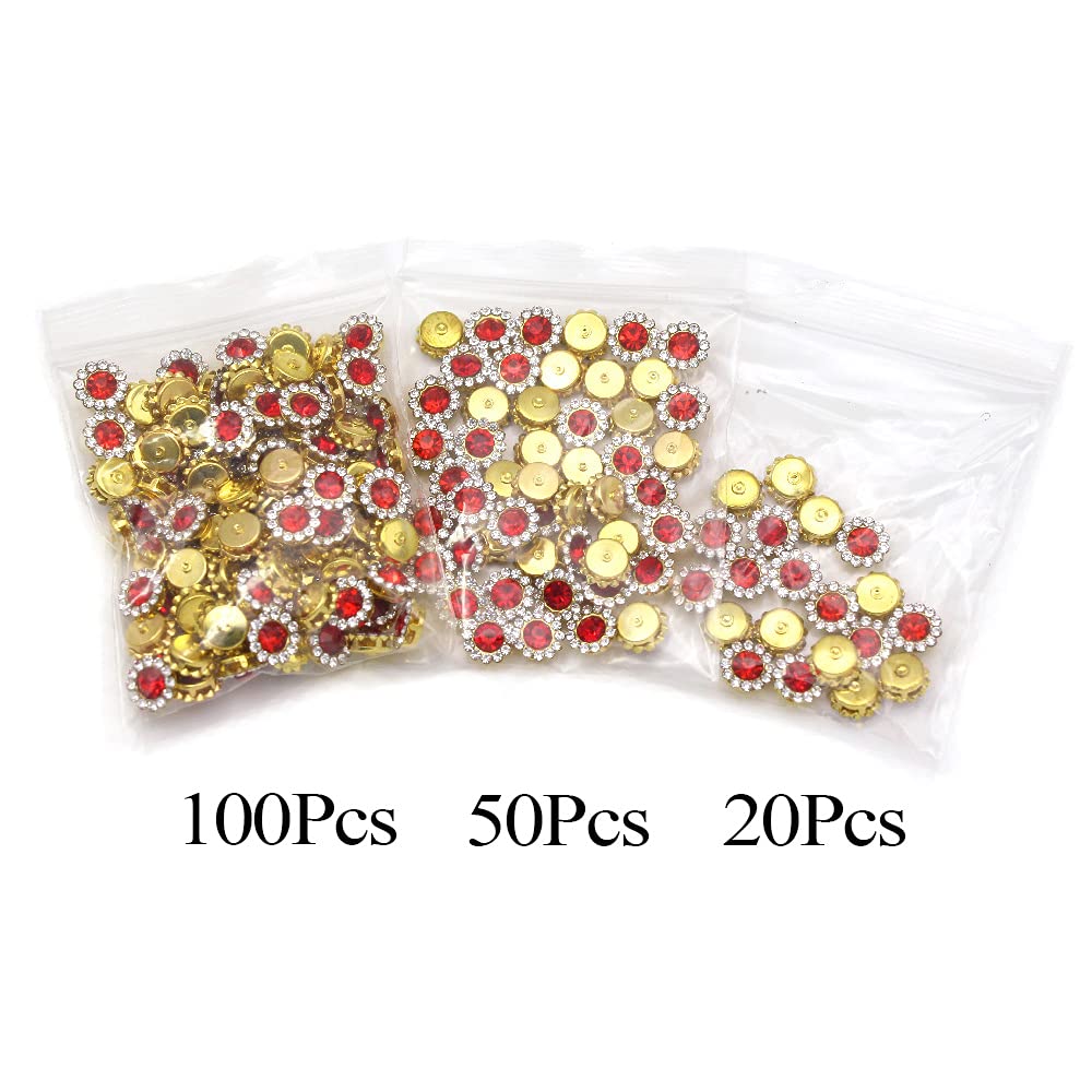 200 Fleurs Rondes Strass 12mm - Strass Couture Bijoux DIY Vêtements Accessoires Multicolores