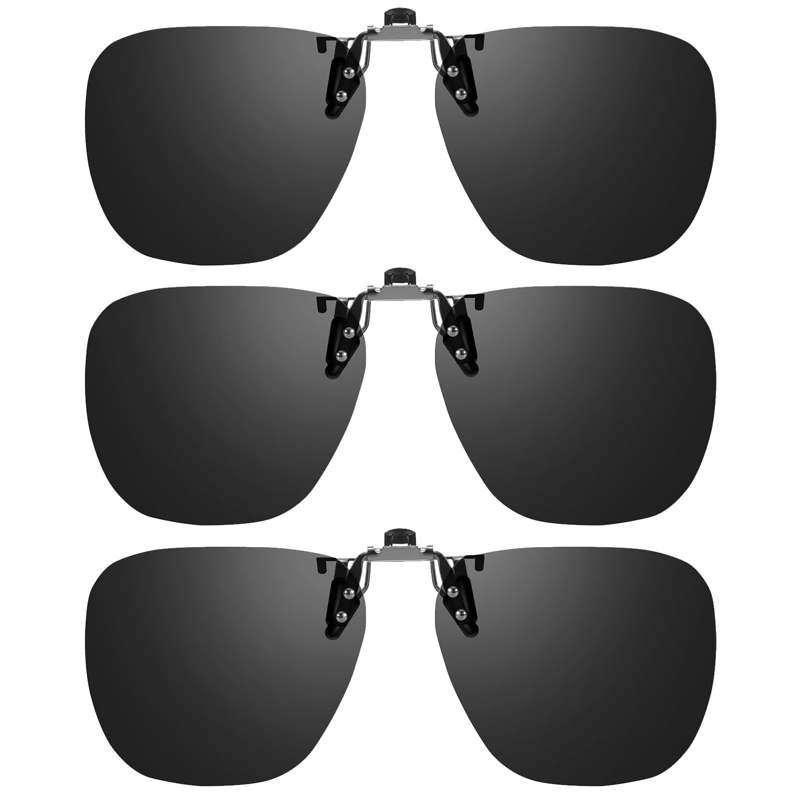 VIEWBETTER® Polarized Clip On Sunglasses Over Prescription Glasses - UV Protection & Driving Anti Glare (Flip Up Clips)