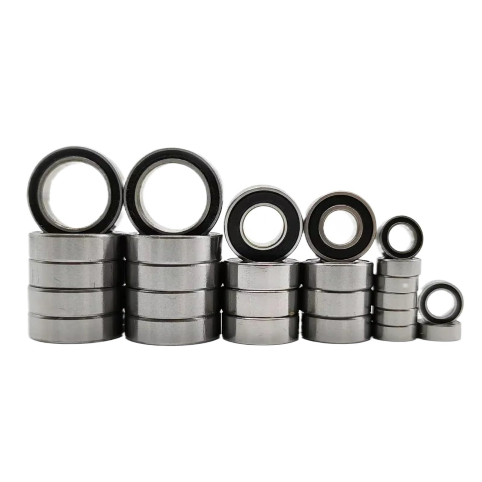 para Tekno ET410 EB410 1/10 26 Piezas Kit Completo De Rodamientos De Bolas Acero Cromado Preengrasado Sellado con Goma Negra Coche RC Pieza De Mejora Rodamientos Mejoras RC