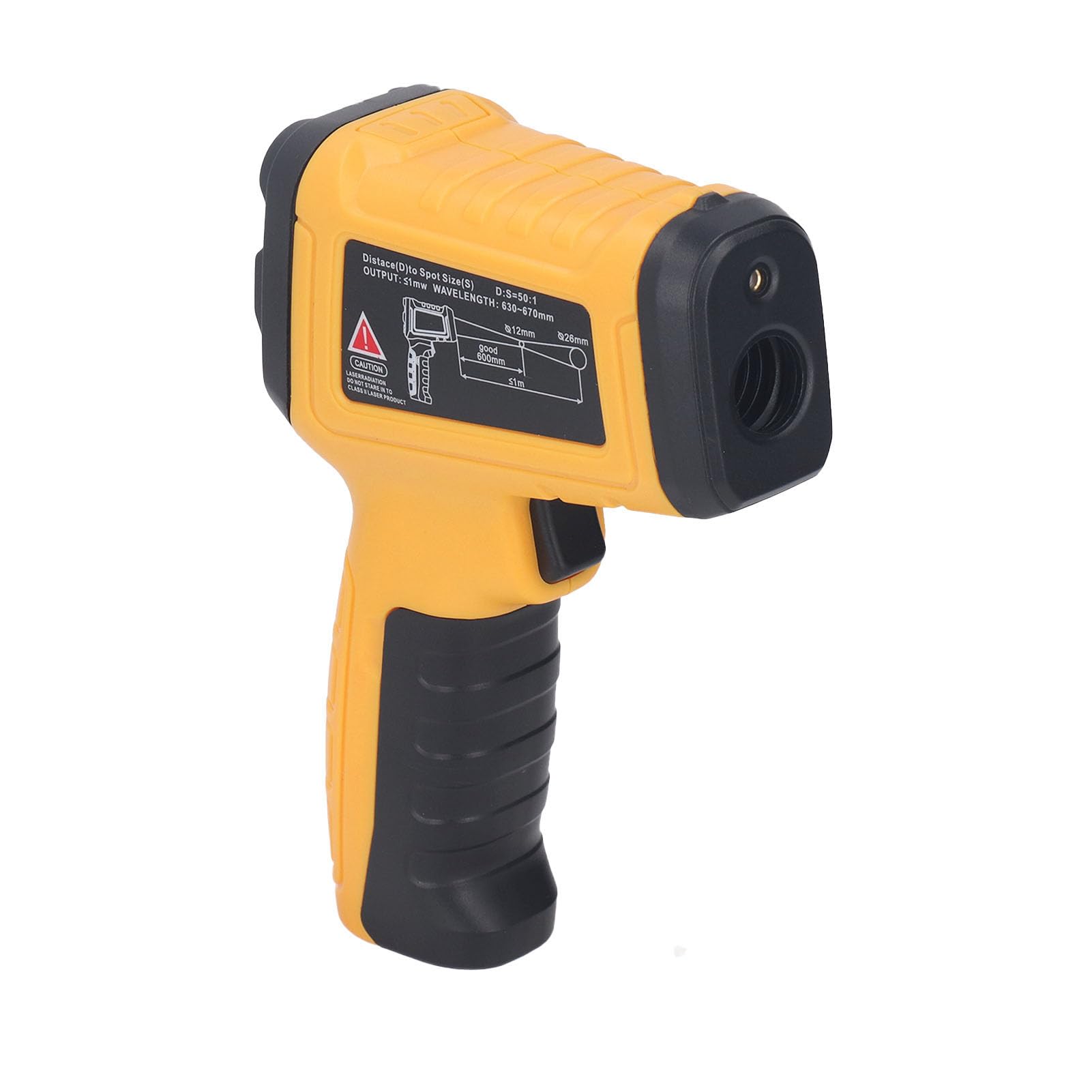 ViaGasaFamido Termómetro Infrarrojo, Medidor de Temperatura Portátil ABS 58 a 2552 ℉ Relación de Distancia 50 a 1 Pantalla LCD Retroiluminada para Soldar Cocinar HVAC Uso Industrial Automotriz