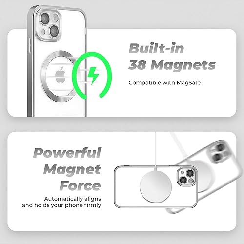 Miniatura 3 de ZCDAYE Funda para iPhone 14  Borde plateado galvanizado suave TPU a prueba de golpes con compatibilidad de carga inalámbrica