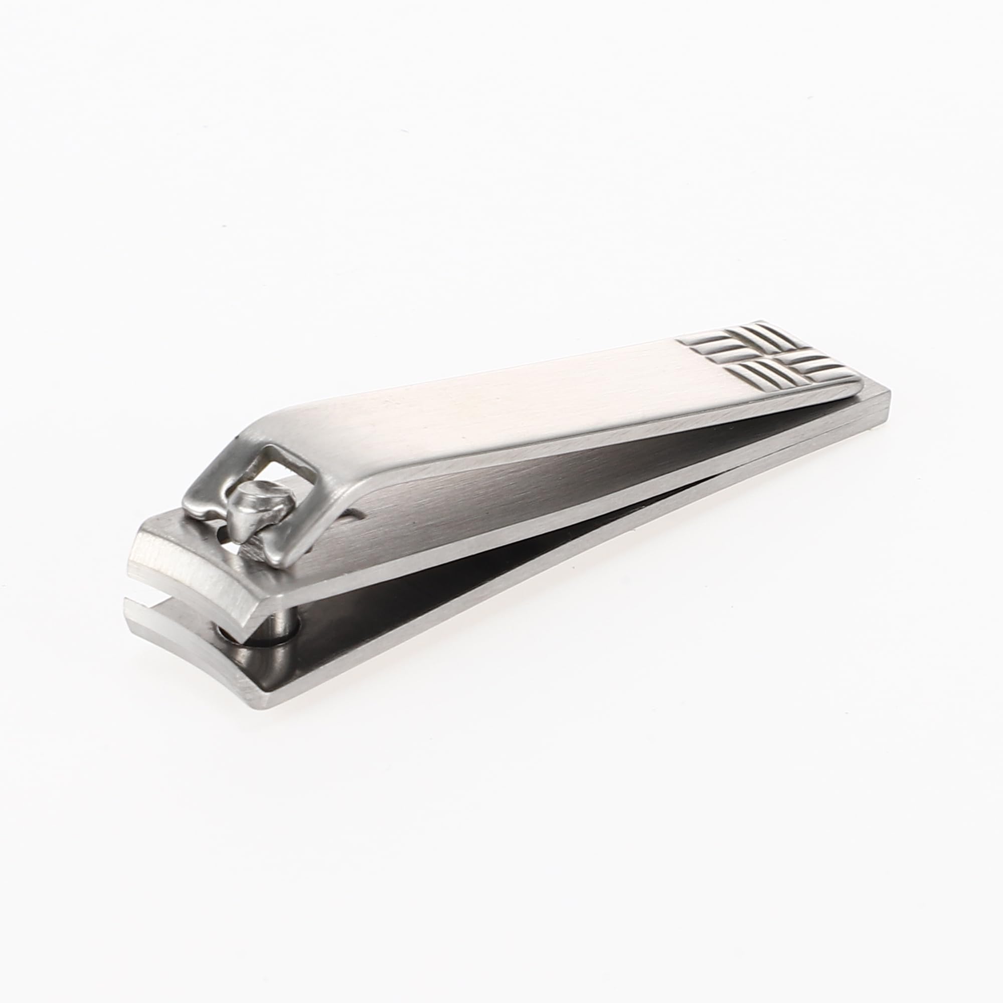 Generic Portable Anti-Slip Pattern Small Curved Nail Clippers for Women Men Silver Tone
