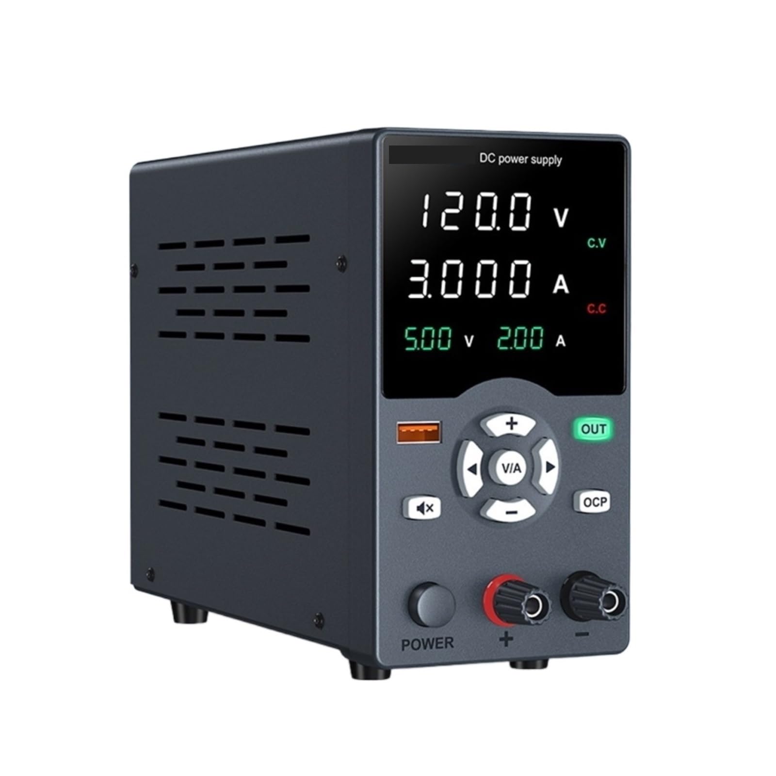 Fuente de alimentación de CC, Fuente De Alimentación 30V 10A CC Ajustable 5A 60V 120V 3A Con Salida USB Banco Visualización Fuentes Laboratorio(GC305H 32V 5A)