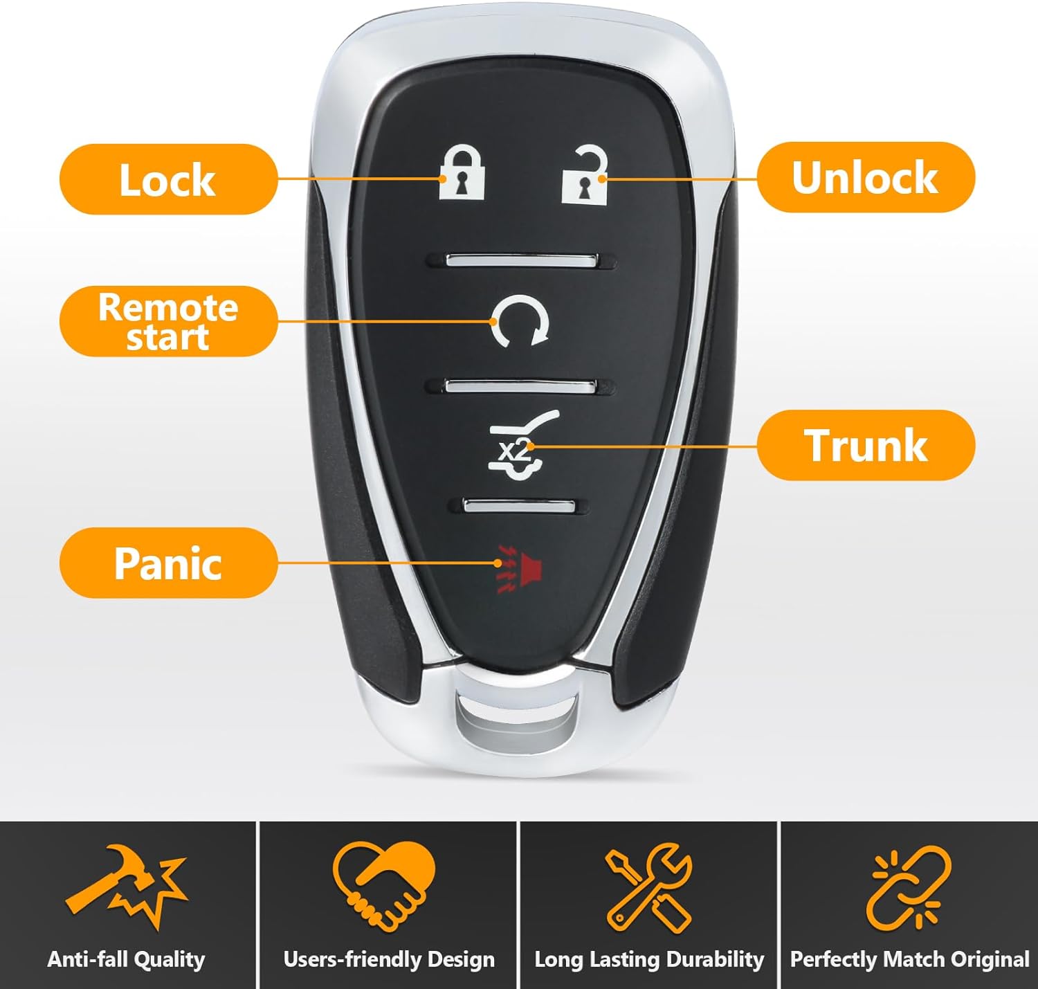 Yewong Proximity Smart Key Fob Remote Control for Chevy Chevrolet Camaro Blazer Trailblazer Traverse 2021 2022 2023 HYQ4ES 13522891 434MHZ 5Buttons