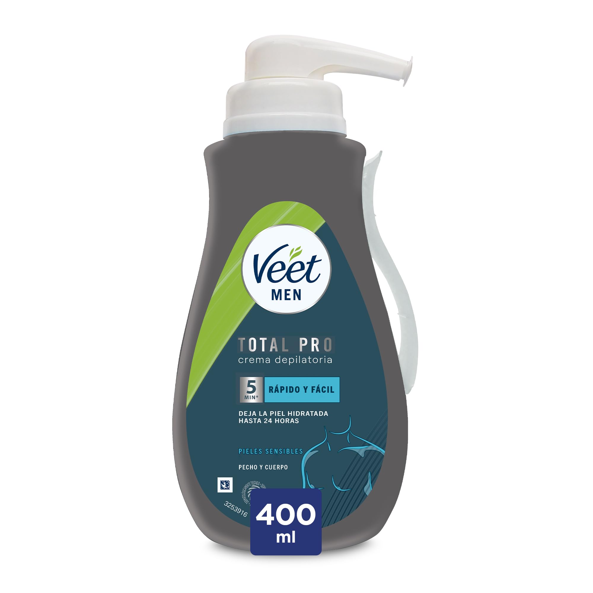 Veet Men Crema Depilatoria Corporal Para Hombre, Piel Sensible, 400 ml (Paquete de 1)