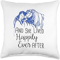 Vista 4 de Horse Princess And She Lived Happily Ever After And She Lived Happily Ever After - Almohada de 18 x 18 pulgadas, multicolor
