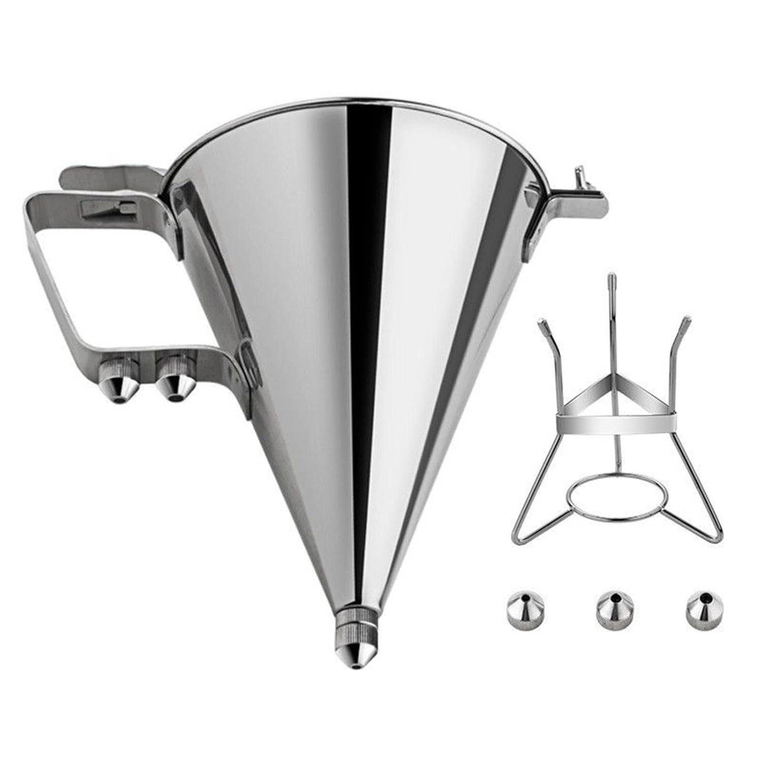 Funnel, with Easy-Pour Design, 26cm, Stainless Steel Baking Tool, Restaurant Baking Equipment, Portable and Lightweight, for Pancake Cupcake Chocolate Pastry Kitchen Cooking Restaurant Dining