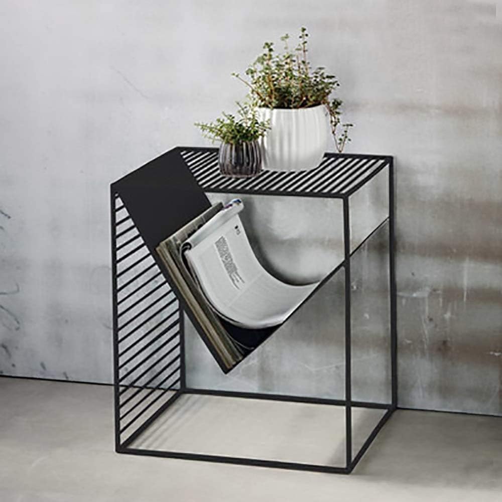 Indian Decor. 2102 Magazine Racks Creative Newspaper Rack Simple Metal Wrought Iron Home Multi-Function Rack Storage Shelf Bedside Table - Black-image-26