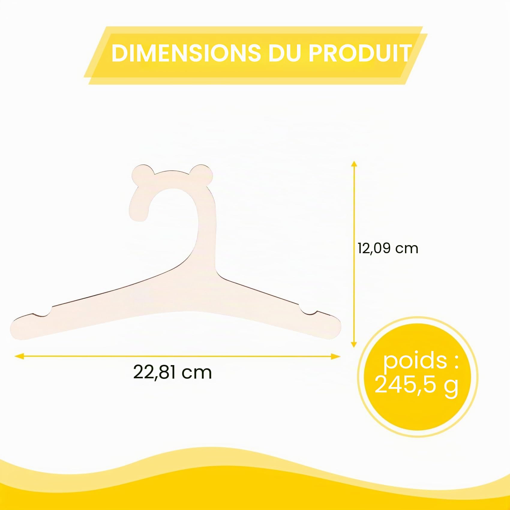 Lot de 30 cintres en bois pour vêtements de - Pour vêtements de - Pour chambre d'enfant