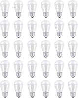30 Pack S14 Shatterproof Outdoor String Light Bulbs - Warm Orange Glow, 11W 120V Vintage Patio Deck Lights