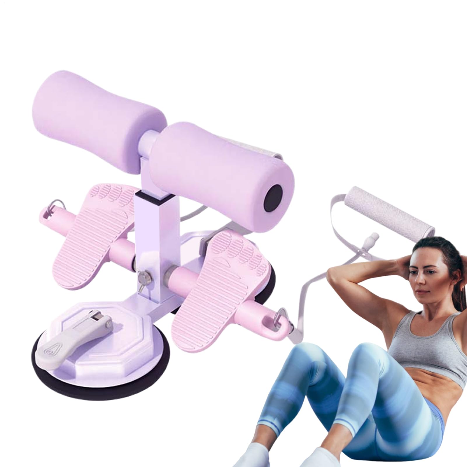 Support de pied sit-up double ventouse réglable avec extenseur de fitness - 8