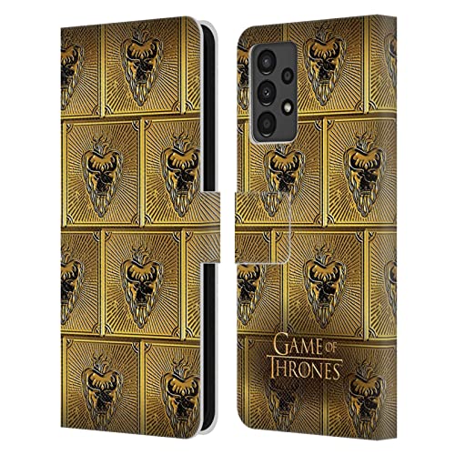 Étui Portefeuille Samsung A13 Cuir Premium Symboles d'or HBO
