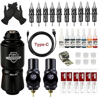 Kit de tatuaje inalámbrico Kit completo de pi...