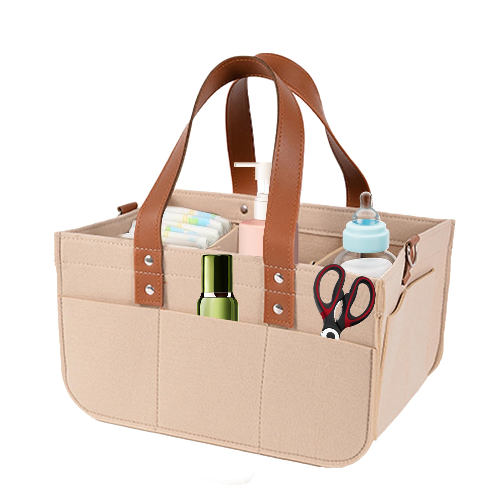 Diaper Bag | 15.75 Inches Baby Changing Bags | Nappy Tote Bag | Stylish Large Capacity Open Design Organizer for Convenient Baby Item Storage and Easy Access