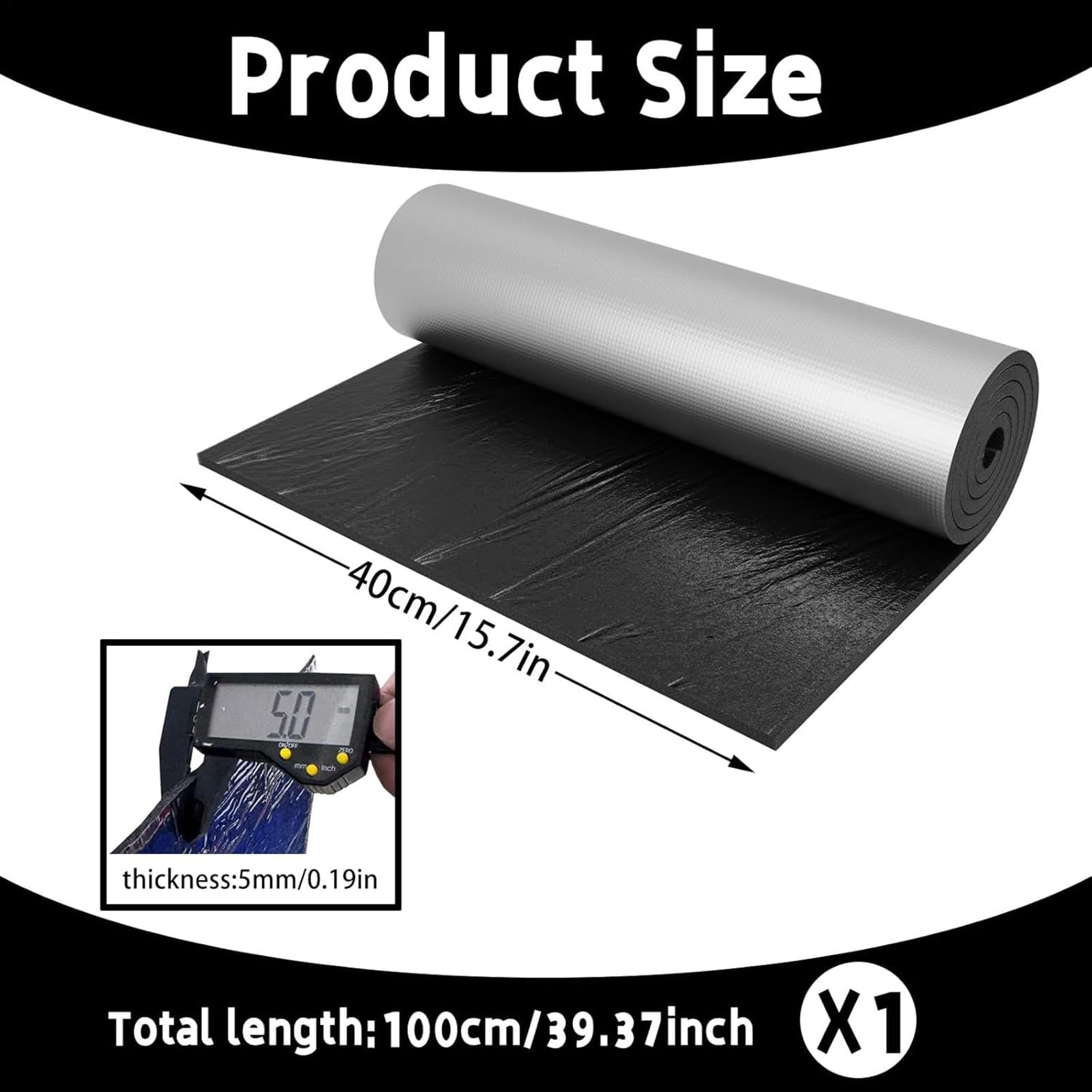 Rollo de aislamiento de aluminio de 5 m x 60 cm, paneles reflectores de radiador para suelo, techo, techo, aislamiento de pared, rollo de aislamiento de lámina reflectante, calor y barrera que ahorra