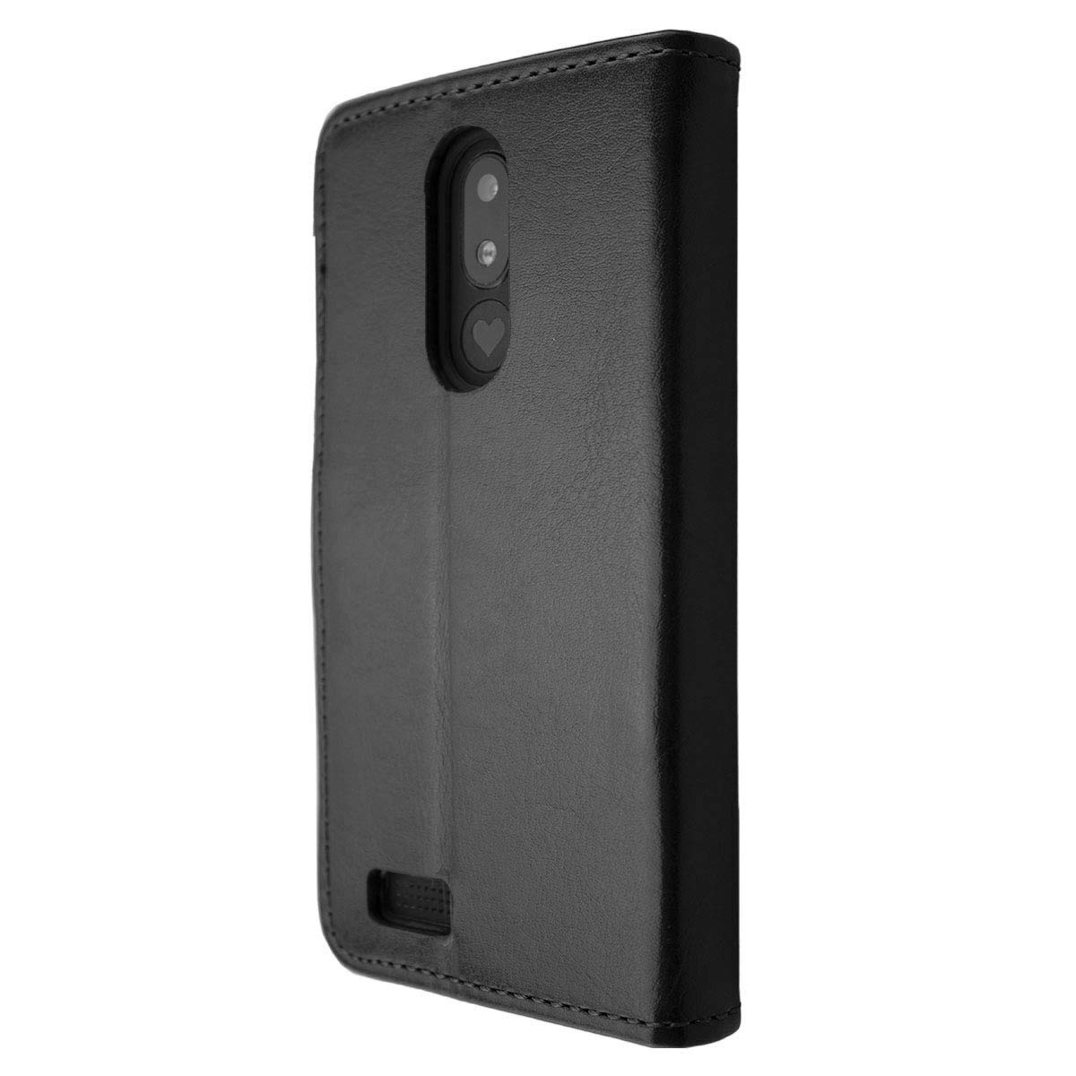 Custodia A Libro In Pelle Per Emporia Prime LTE - Nera Con Porta Carte E Supporto Per Video