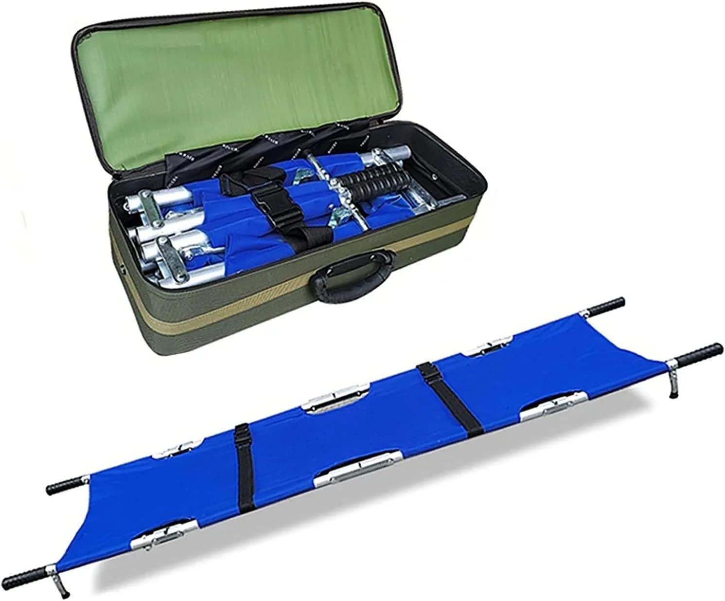 FAXIOAWA Civière en Alliage d'aluminium en Acier Inoxydable, civière de Sauvetage Pliable avec étui de Transport pour Urgence médicale de Transport de Patients