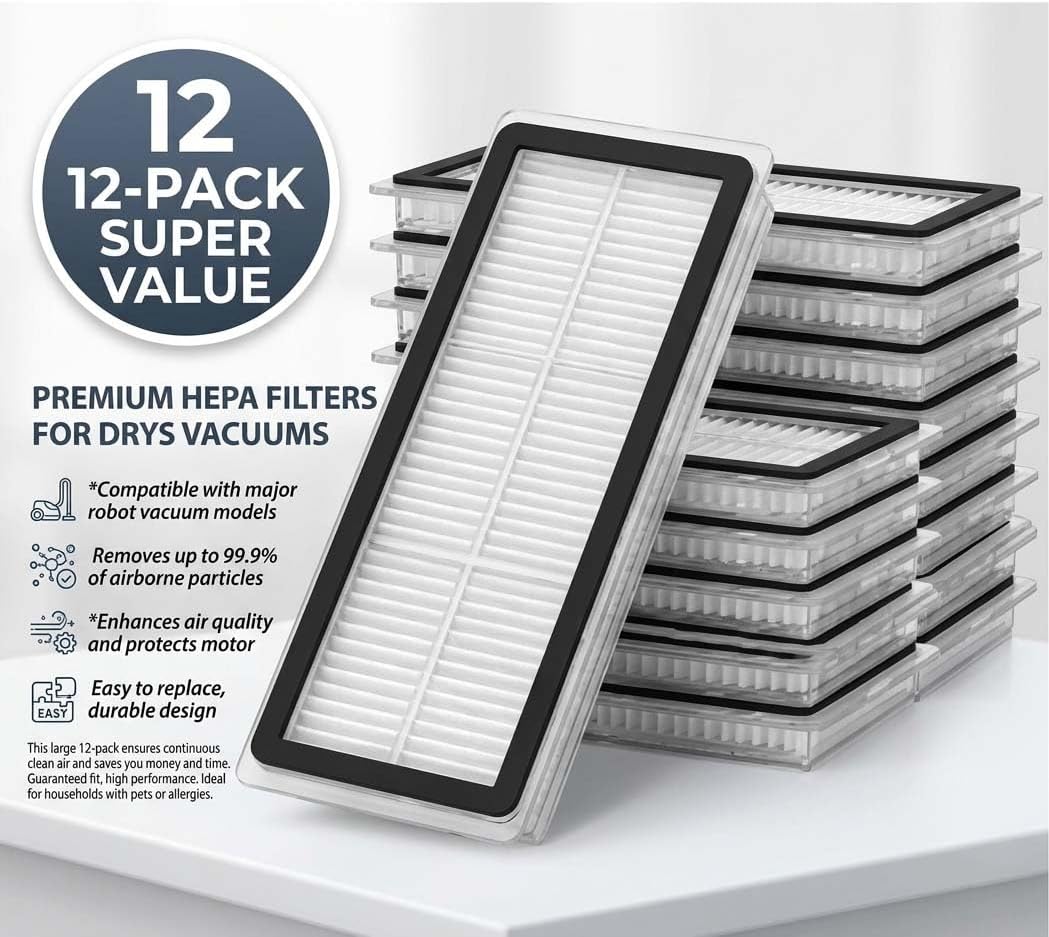 (12-Pack) HEPA Filter Replacement for Dreame D20 Plus, D20 Pro Plus image 2