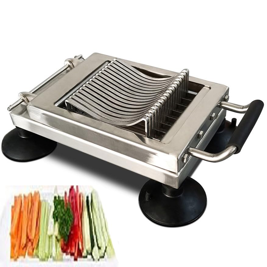 Coupe-frites manuel en inox pour des frites de légumes fraîches en famille