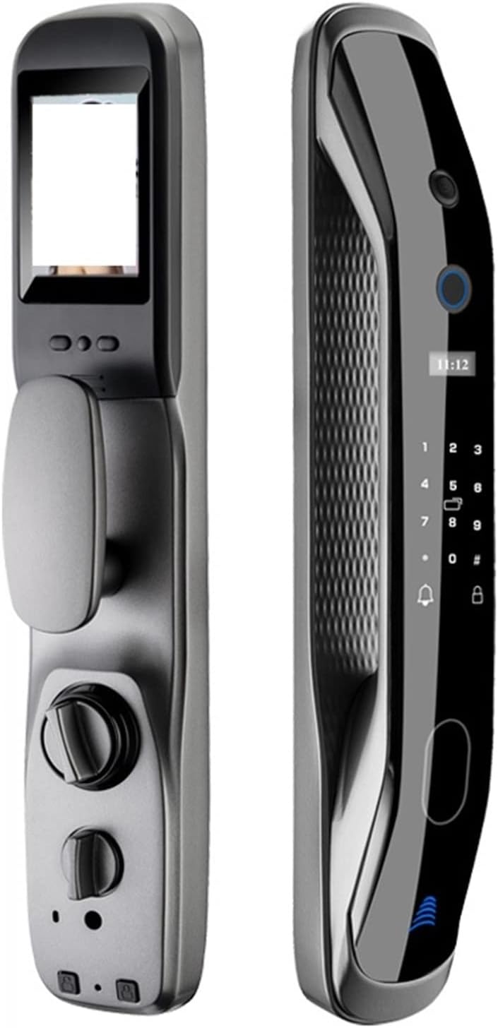 Compatible with Smart Door Lock Camera Monitoring Smart Fingerprint Password Biometric Electronic Key IC APP Unlock (Color : Q2-Gray-Y) (Black) Compatible with Smart Door Lock Camera Monitoring Smart Fingerprint Password Biometric Electronic Key IC APP Unlock (Color : Q2-Gray-Y) (Black)