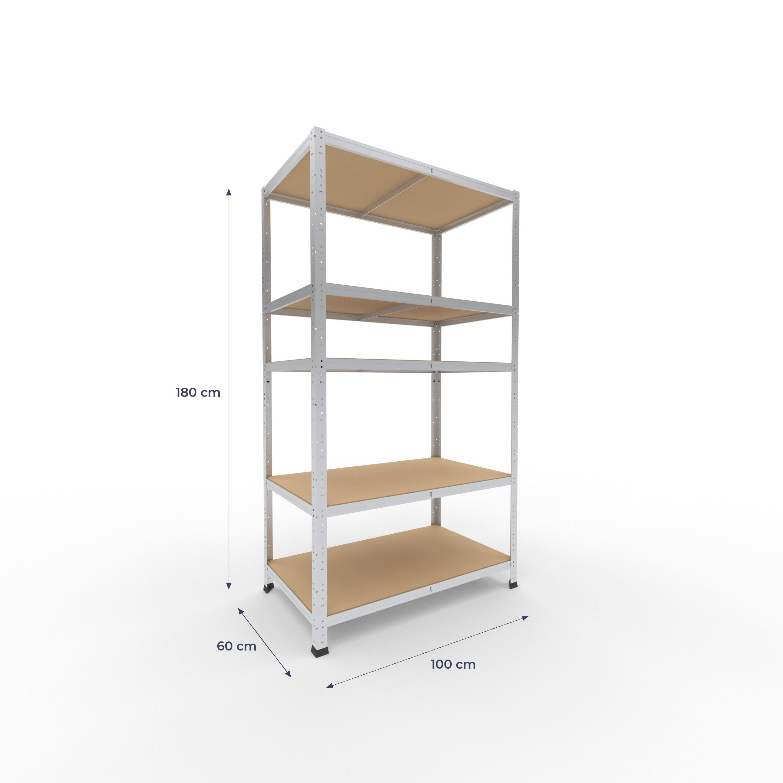 shelfplaza Home 180x100x60 cm Estantería Pesada en galvanizada con 5 baldas y 175 kg de Capacidad de Carga por balda