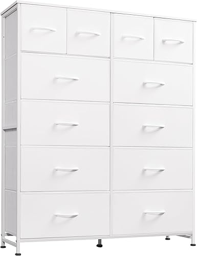 Miniatura 8 de WLIVE Cómoda alta para dormitorio con 12 cajones, aparadores y cómodas, cómoda de tela para armario, sala de estar, aparadores de almacenamiento con
