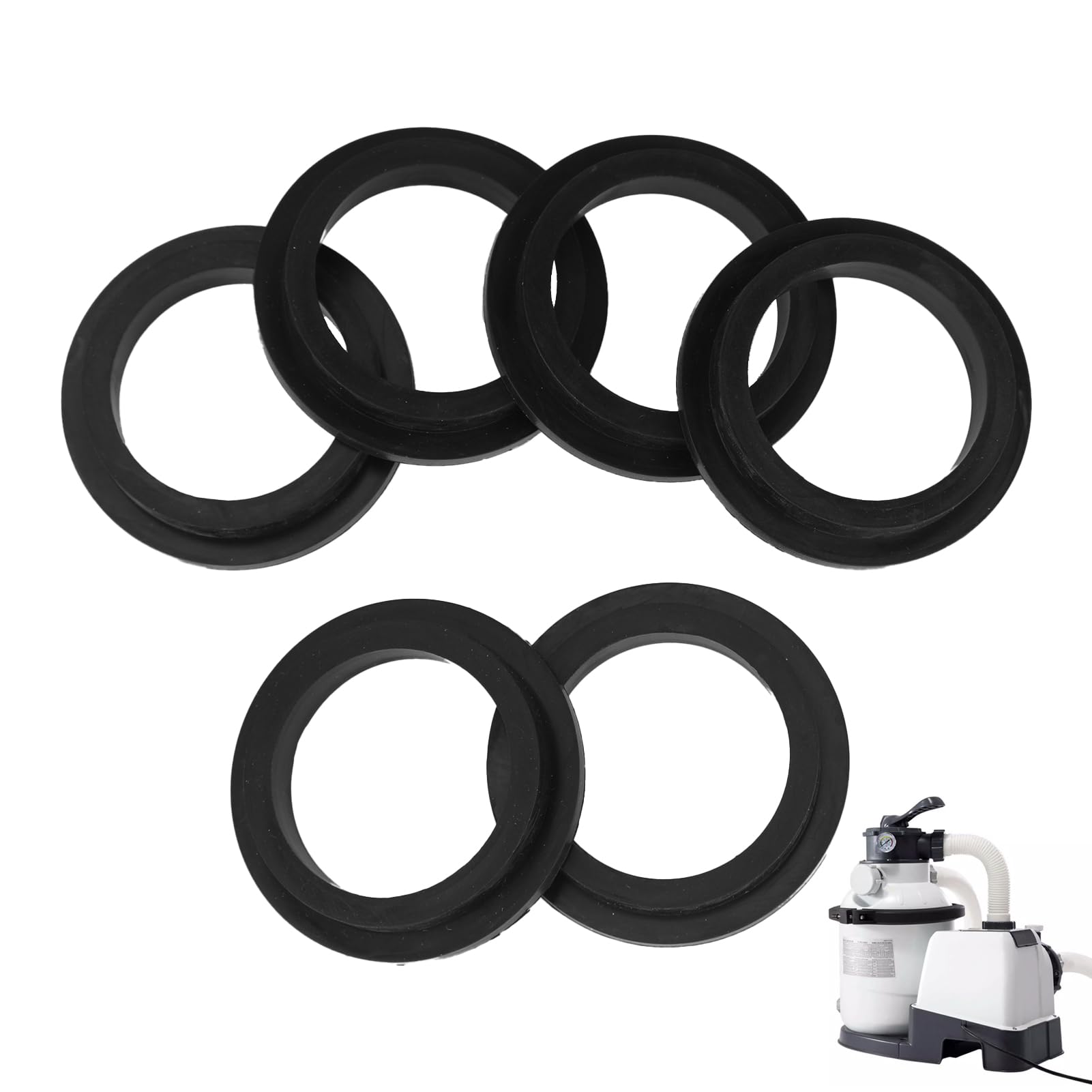 5 Joints Toriques Pompe Piscine Intex - Compatible 26323CA 26331EH Etc. - Caoutchouc Noir