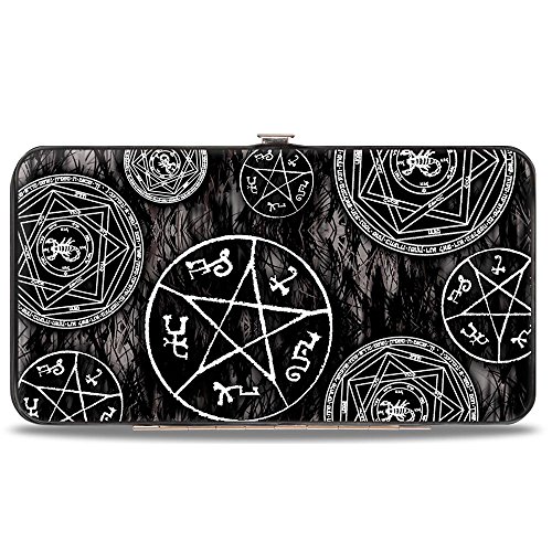 Buckle-Down womens Buckle-down Hinge - Supernatural Devil s Trap Pentagrams Grays Black White Wallet, Multicolor, 7 X 4 US