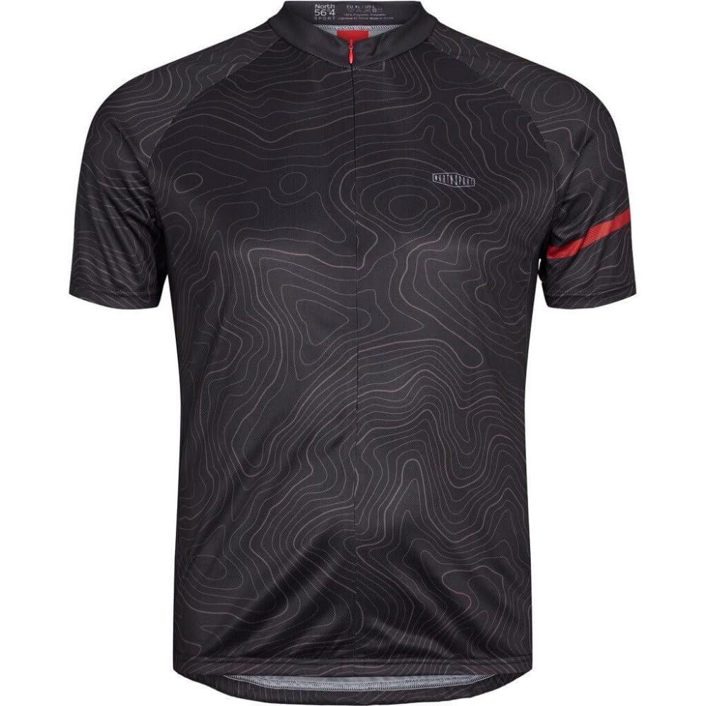 RENNER XXL North 56°4 Svensgar Herren Fahrradtrikot | Große Größen 4XL-8XL | Atmungsaktiv | Schnelltrocknend | Dunkelgrau | Radtrikot Übergrößen