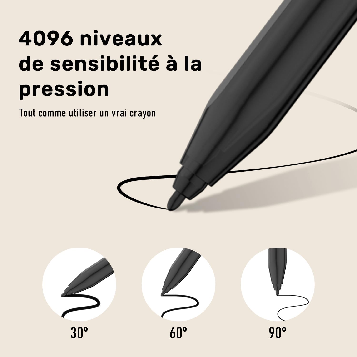 Stylet pour Remarkable 2, Stylo EMR avec Gomme, Niveau de Pression 4096, Rejet de la Paume & Adsorption Magnétique, Stylet Compatible Kindle Scribe/Remarkable 2/1