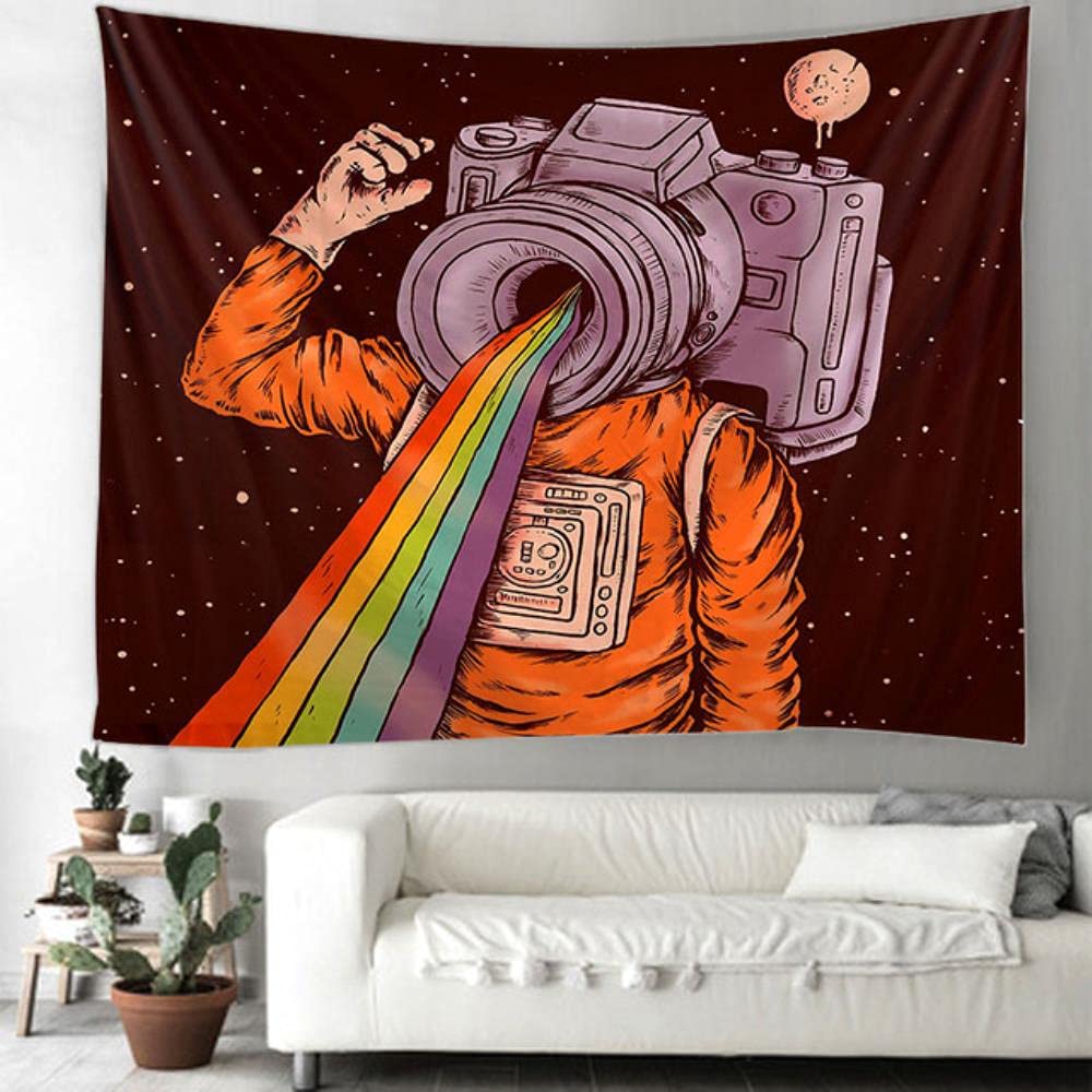 Astronauta y arcoíris estry Mandala Macrame estry decoración colgante de pared estry-Deep Purple, 230x180