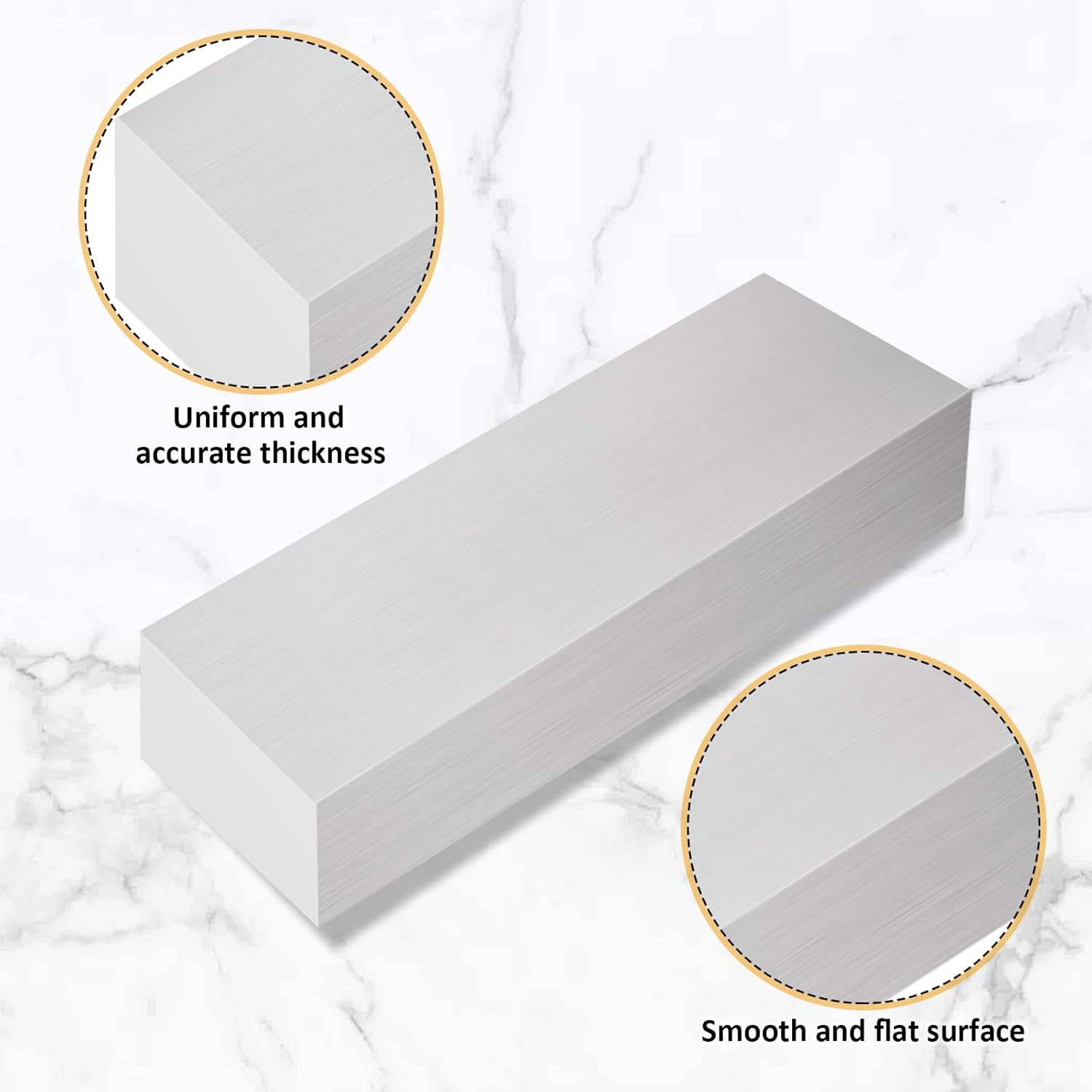 4PCS Square Aluminum Flat Bar, 1x2x8 Inch Aluminum Block, 6061Square Aluminum Bar Stock, General Purpose Plate, 25MM Thickness T6 Solid New Mill Stock