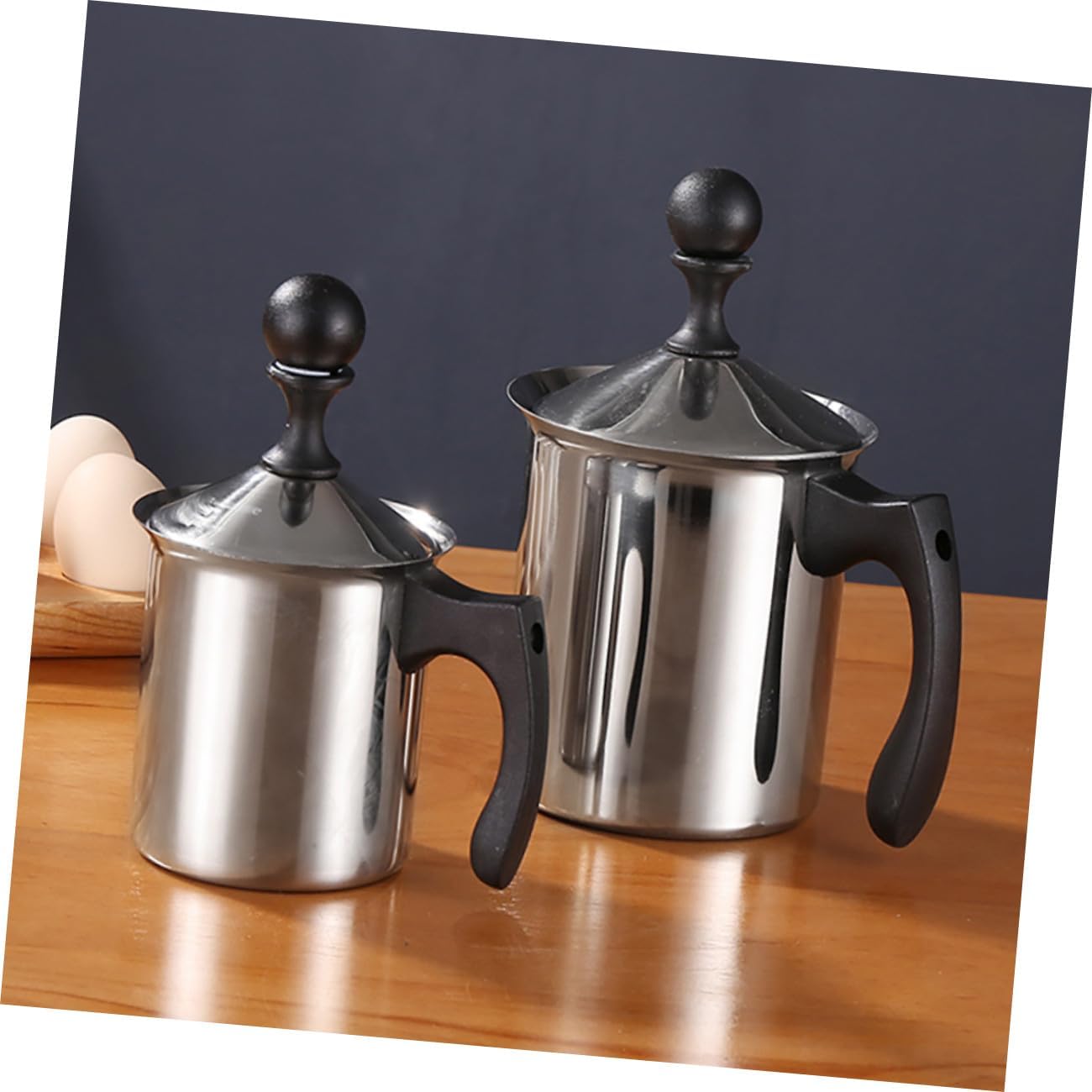 Alipis Double Milk Frother with Built Filter Manual Hand Pump for Coffee Cappuccino Lattes Ergonomic Design for Latte Art