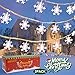 Produktbild Weihnachten Lichterkette, BANNILU 40LED Schneeflocke Lichterkette 6M Batteriebetriebene Lichterketten, Wasserdicht Außen Innen Weihnachtsbaum Stimmungslichte für Zimmer Party Garten DIY Deko (Weiß)