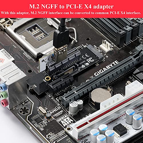 Image of 2 Pack M.2 Key M Transfer PCI-E1X4X Card to M.2NGFF Adapter Card (2 Pack)