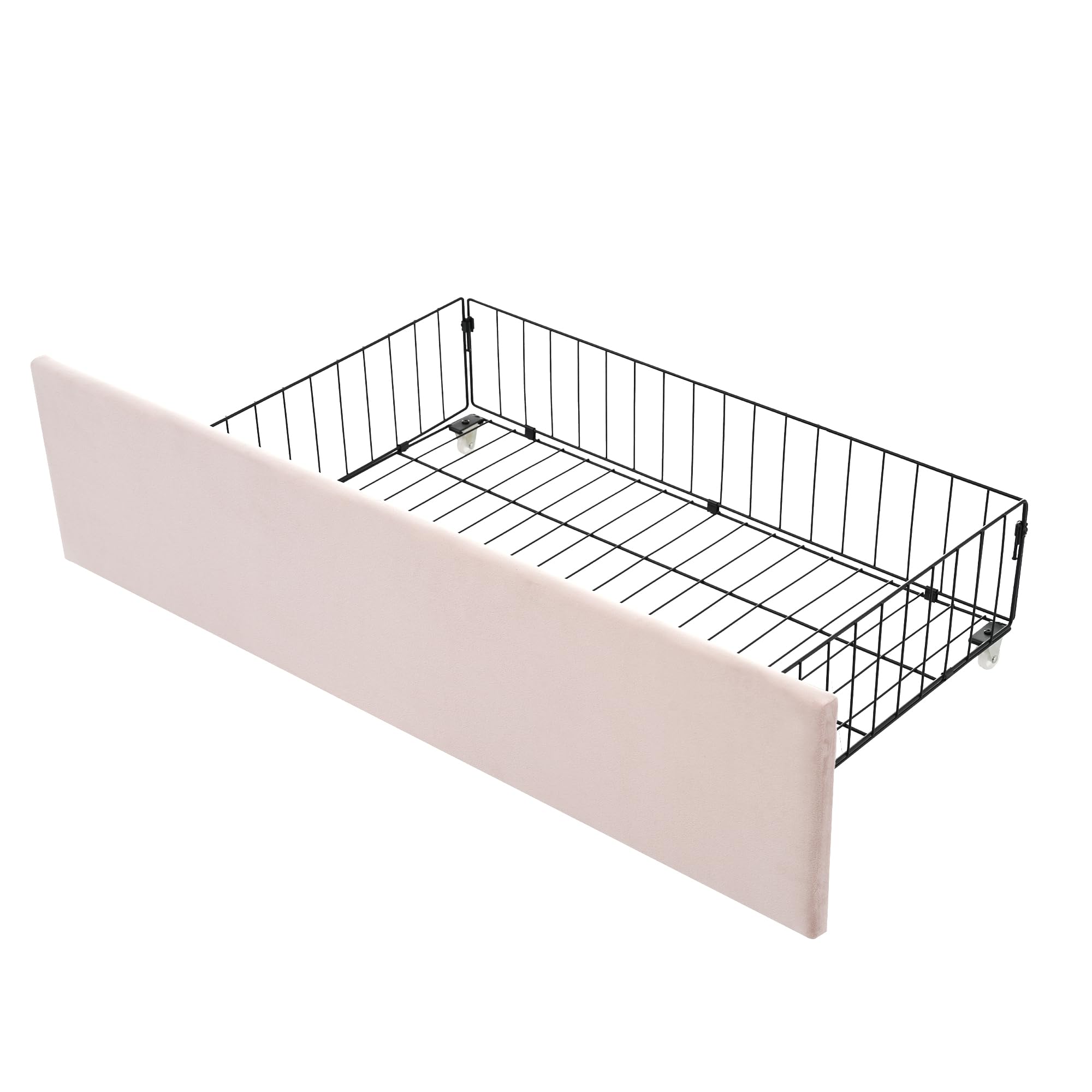 Idemon Letto imbottito con cassetti, letto singolo con cassetti, letto contenitore, divano letto, 90 x 200 cm, con rete a doghe, per adolescenti e adulti, colore: rosa (senza materasso) (90 x 200 cm)