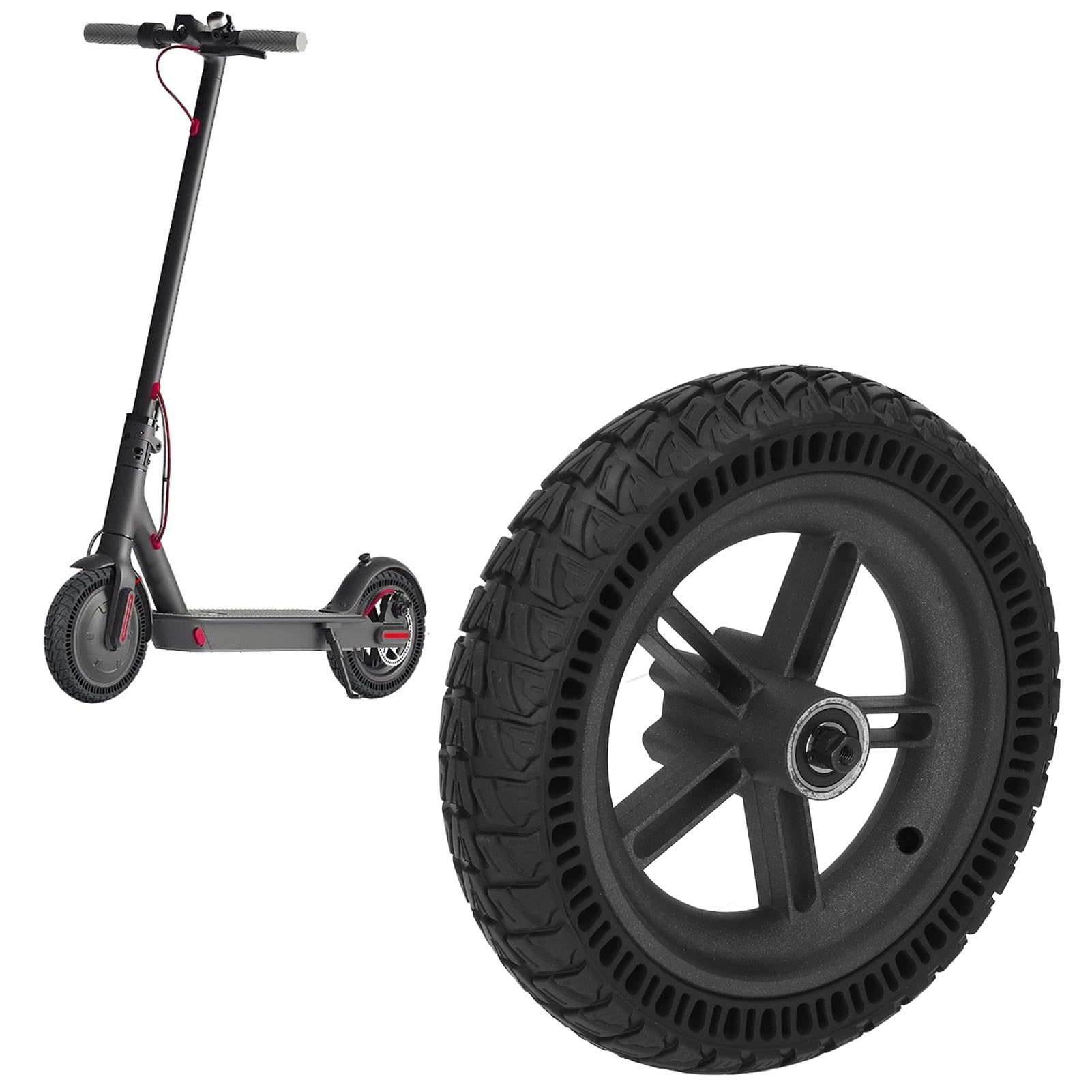 BuyWeek Roue Arrière de Trottinette Électrique pour Xiaomi M365 1S Lite Série, Pneu Solide de Roue Arrière de Scooter Électrique de 8,5 Pouces Antidérapant Résistant aux Chocs