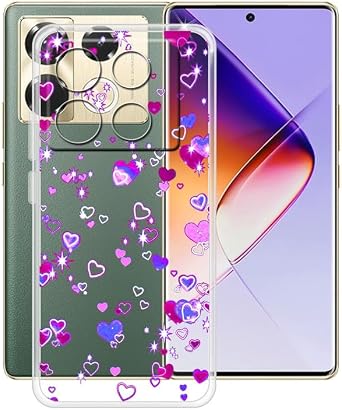 Phone Case for Infinix Note 40 Pro 5G 6.78", Clear TPU Soft Silicone Cover [Ultra-Thin X Anti Yellow] Shockproof Anti-Drop Protective Cover for Infinix Note 40 Pro 5G - Love Bubble