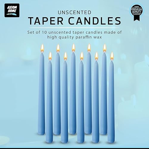Miniatura 77 de Axiom Candles Velas altas sin goteo de 10 pulgadas sin perfume y sin humo, 9 horas de tiempo de combustión, velas cónicas para el hogar, cenas