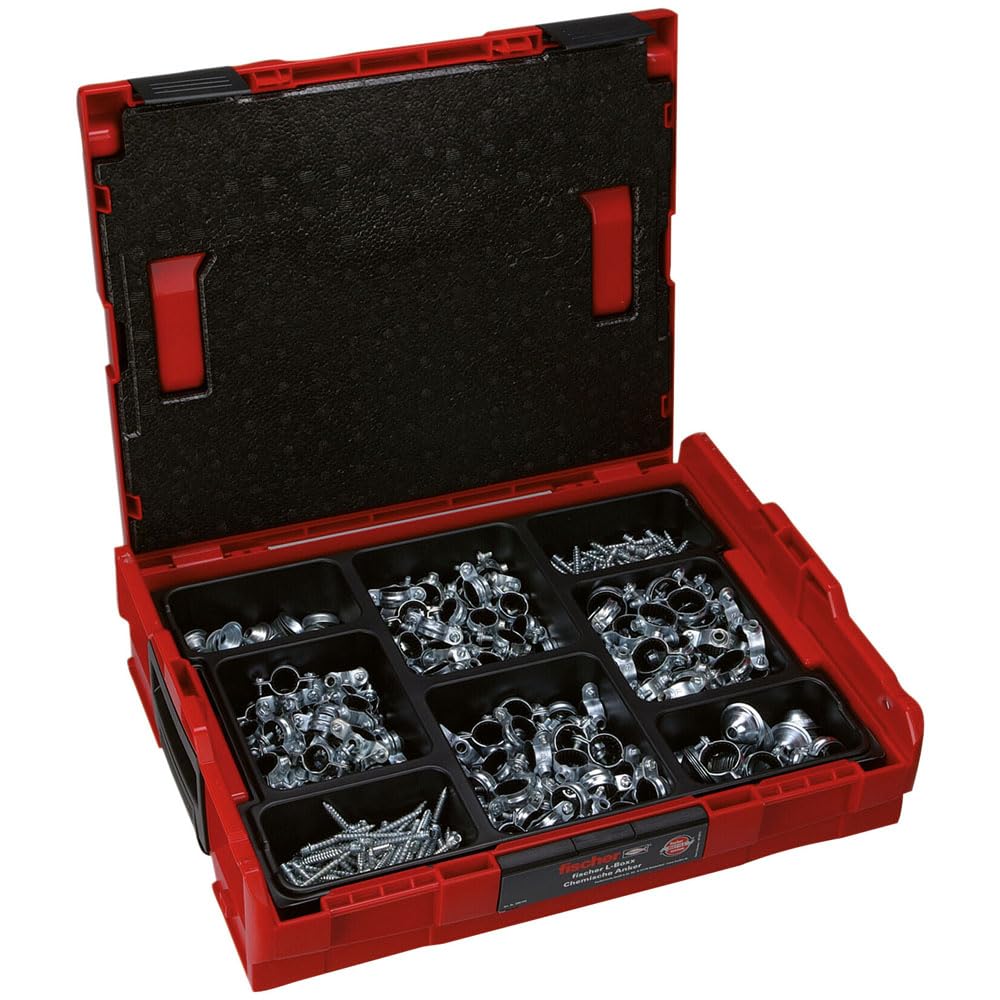 Colliers simples isophoniques fischer en mallette de 600 pièces pour plombier