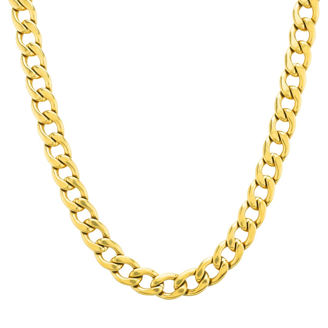 Chaîne Miami plaquée or maille cubaine acier inoxydable solide - 5
