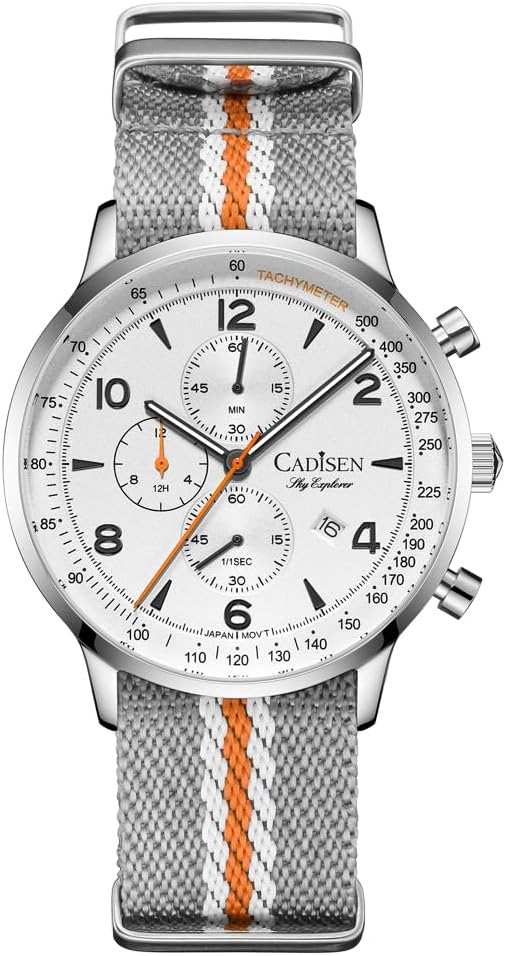 CADISEN Men’s Quartz Watches Japan Movement Nylon Band 50M Waterproof Sport Chronograph Watch Homage