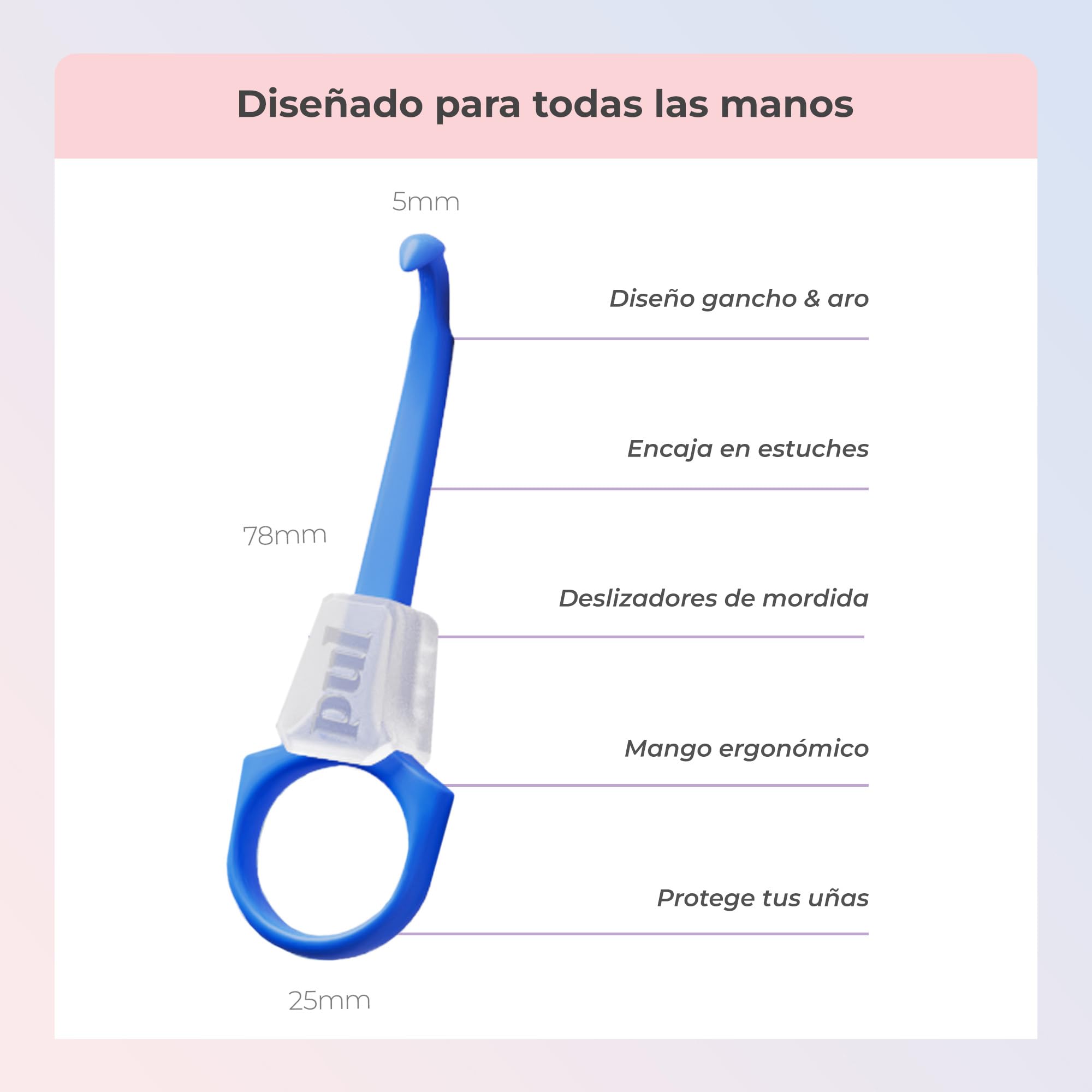 PUL Herramienta para masticar y quitar alineadores transparentes 2 en 1 PUL - Rosa | Combo masticable + removedor de ortodoncia | Accesorio dental higiénico, reutilizable y sin BPA para Invisalign