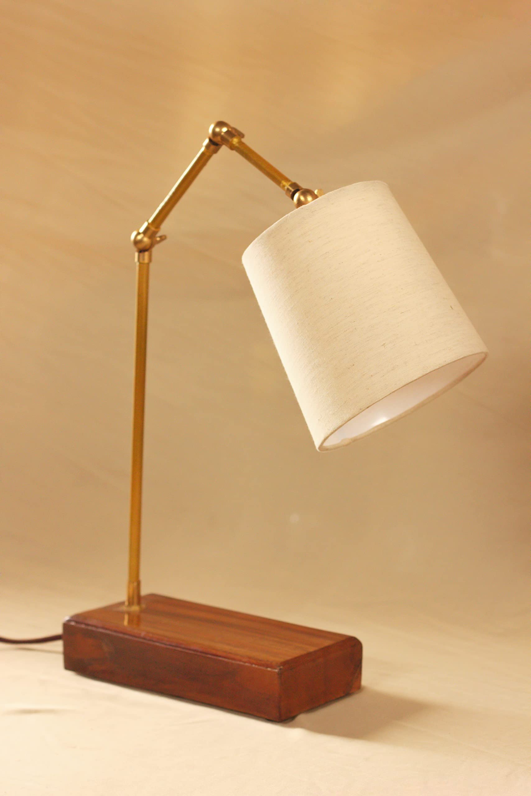 Smokestack Works Brass Swivel Table Lamp Metal Worm lamp with Metal Shade