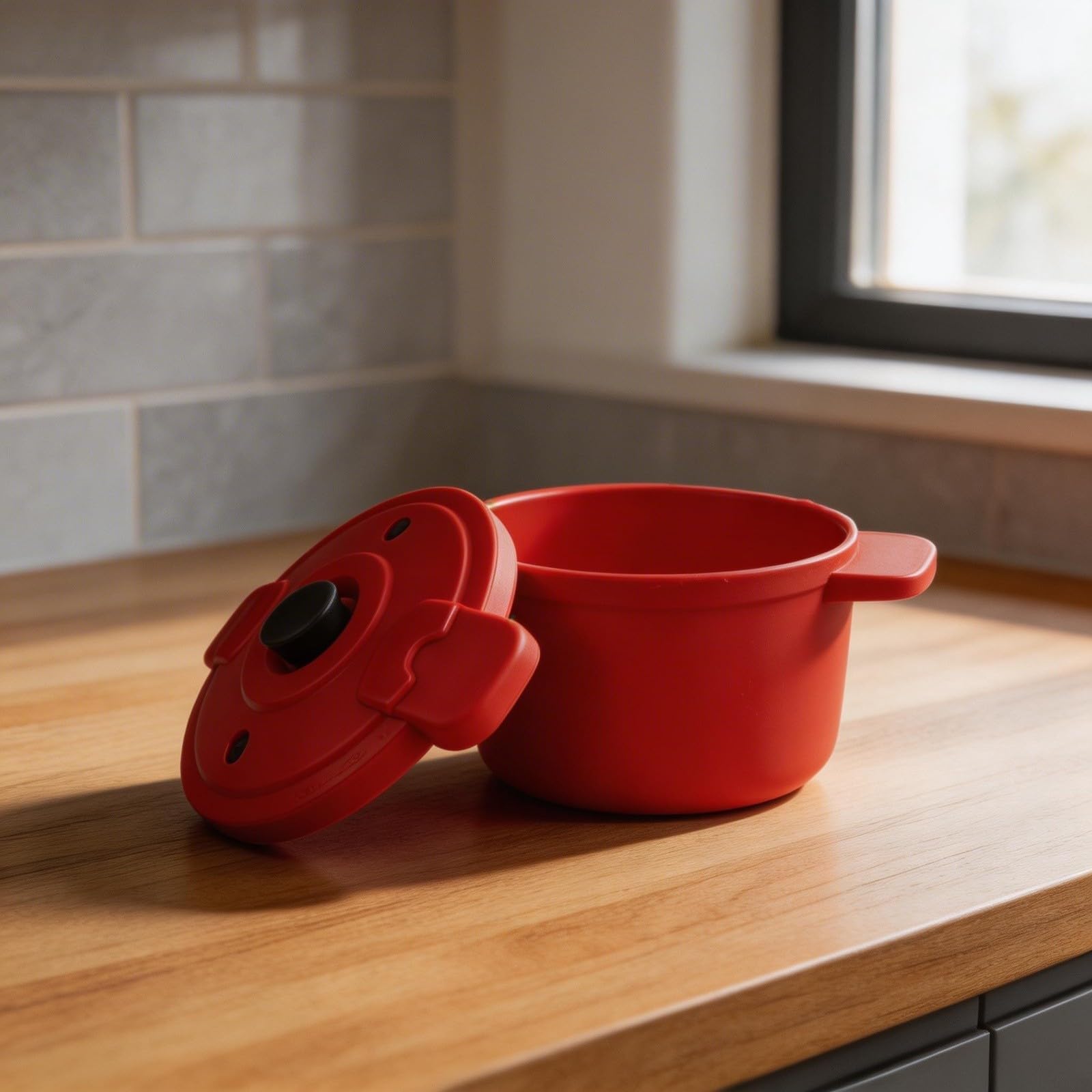 MW-PC01 Cocotte à micro-ondes pour repas rapides en 5 minutes, cuiseur vapeur compact et cuiseur à riz, construction en polypropylène sans BPA, conservation des nutriments pour les chefs à
