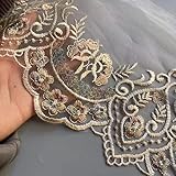 Generic Adornos de Cinta de Encaje de 2 yardas, apliques de correas para cubierta de sofá, Compatible with Cortina, Textiles para el hogar, adornos de Tela de Encaje Bordado, 18cm, 4cm - Other