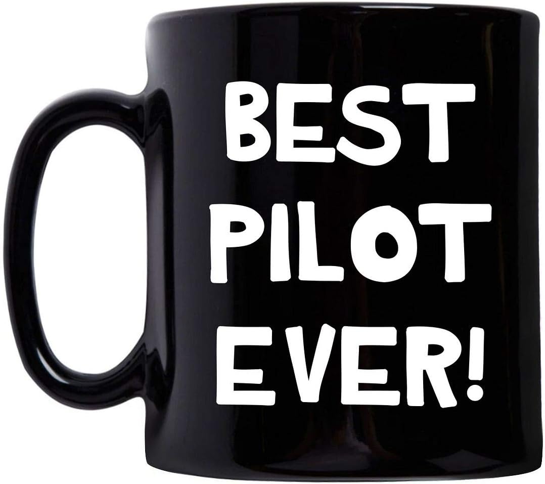 Appreciation Gifts for Pilot Mug Coffee Tea Cup Novelty Black 11oz – Aviation School Helicopter Aviator Airline Captain Aircraft Flight Navigator Airplane Plane Funny Award Idea – BestEver