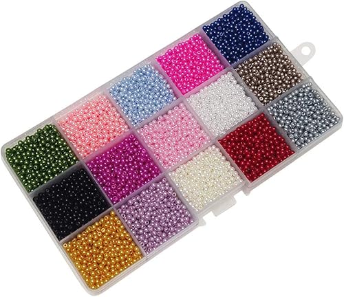 Chenkou Craft - Juego de cuentas para manualidades (15 colores, 3000 unidades, 0.118in, 0.118in, 0.118in), diseño de perlas de inmersión